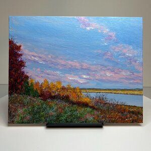 Autumn Splendor: Stunning 8" x 10" Acrylic Fall Landscape Art